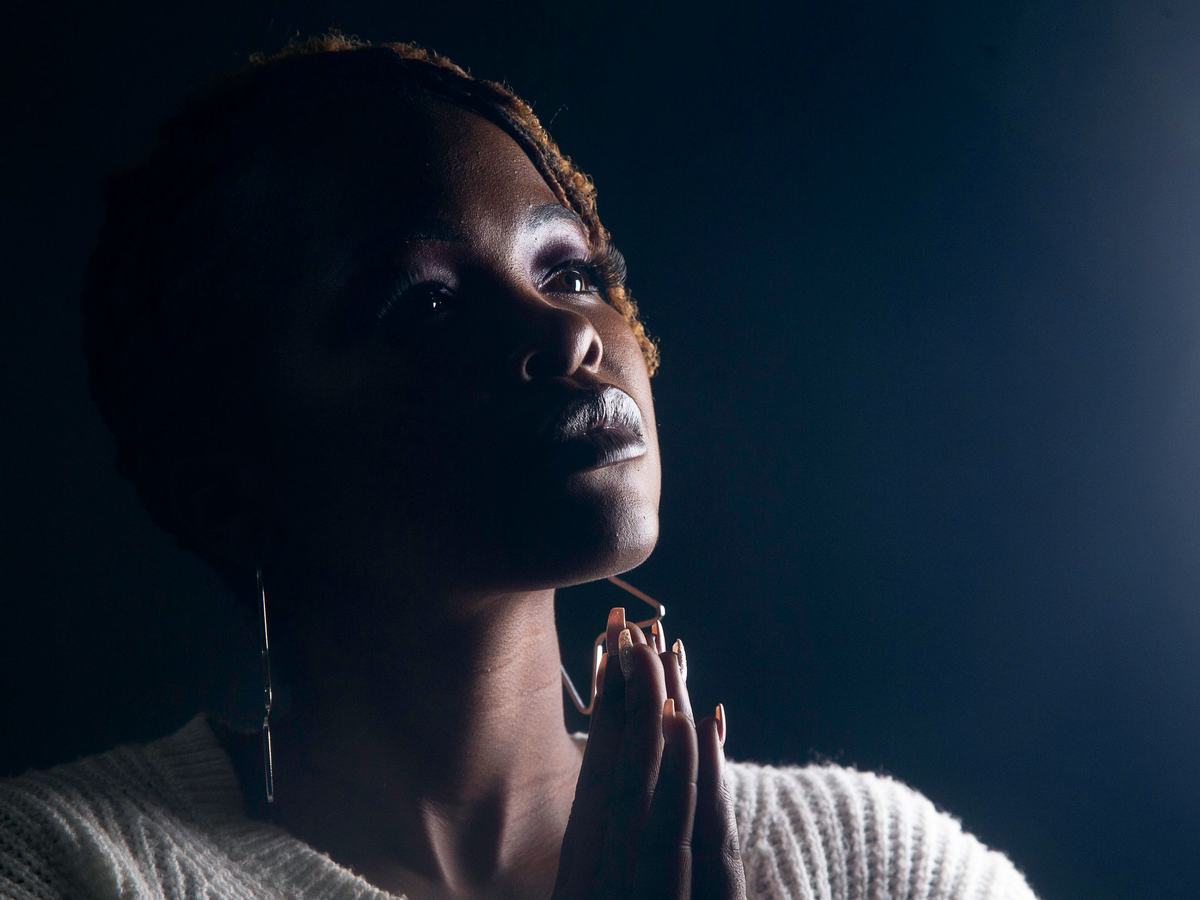 A woman praying